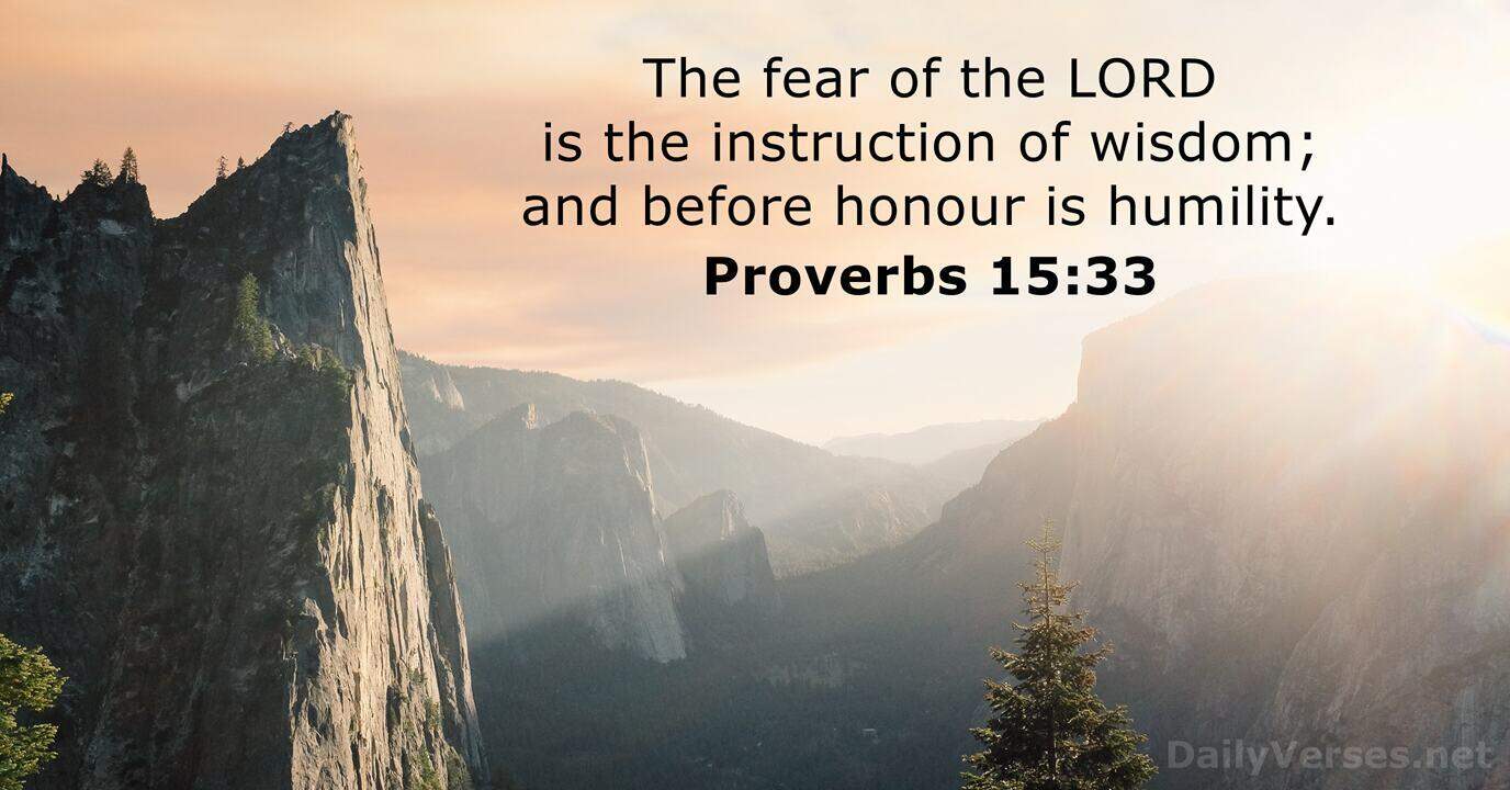 November 3, 2018 - Bible verse of the day (KJV) - Proverbs 15:33 - DailyVerses.net