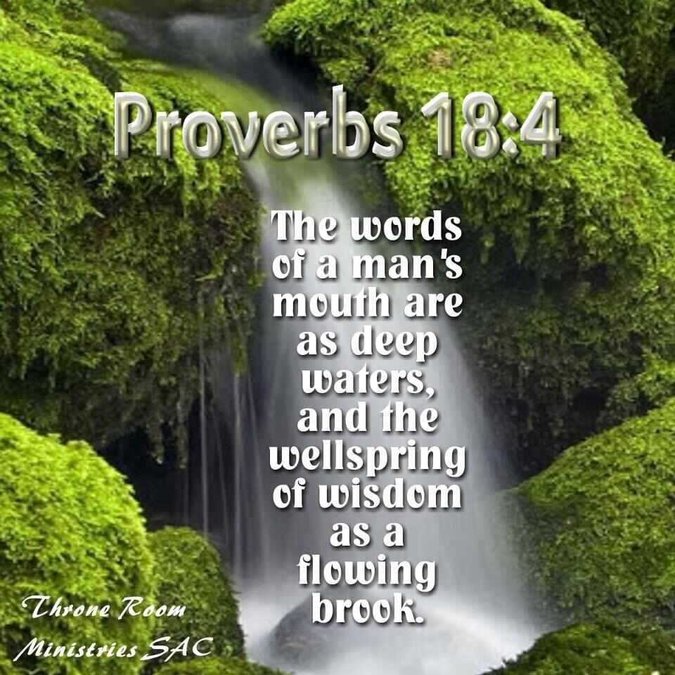 Proverbs 18:4 | Book of proverbs, Proverbs, Knowledge and wisdom