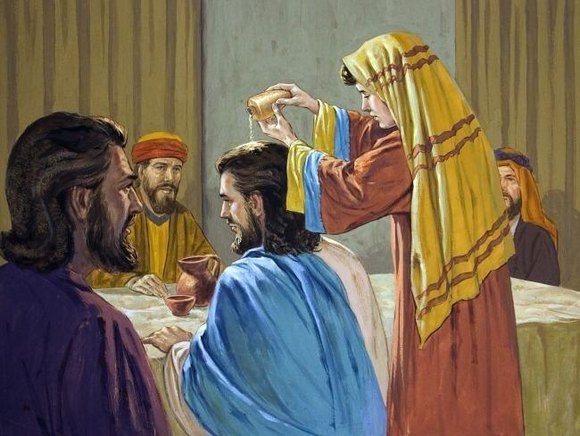 jesus anointed at bethany | Mary anoints Jesus head at Bethany | Bible ...